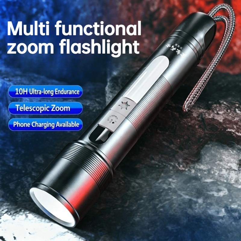 Outdoor Power For Camping - 다기능 LED 손전등 줌 가능 COB