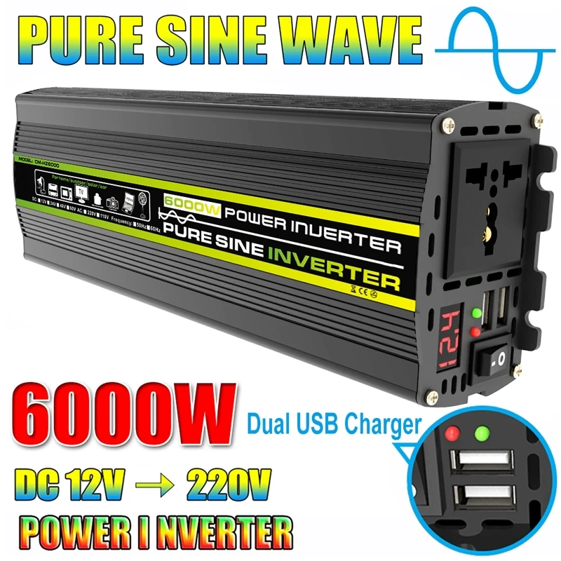 Outdoor Power Transformer - 6000W DC12/24V AC 220V 순수 사인파