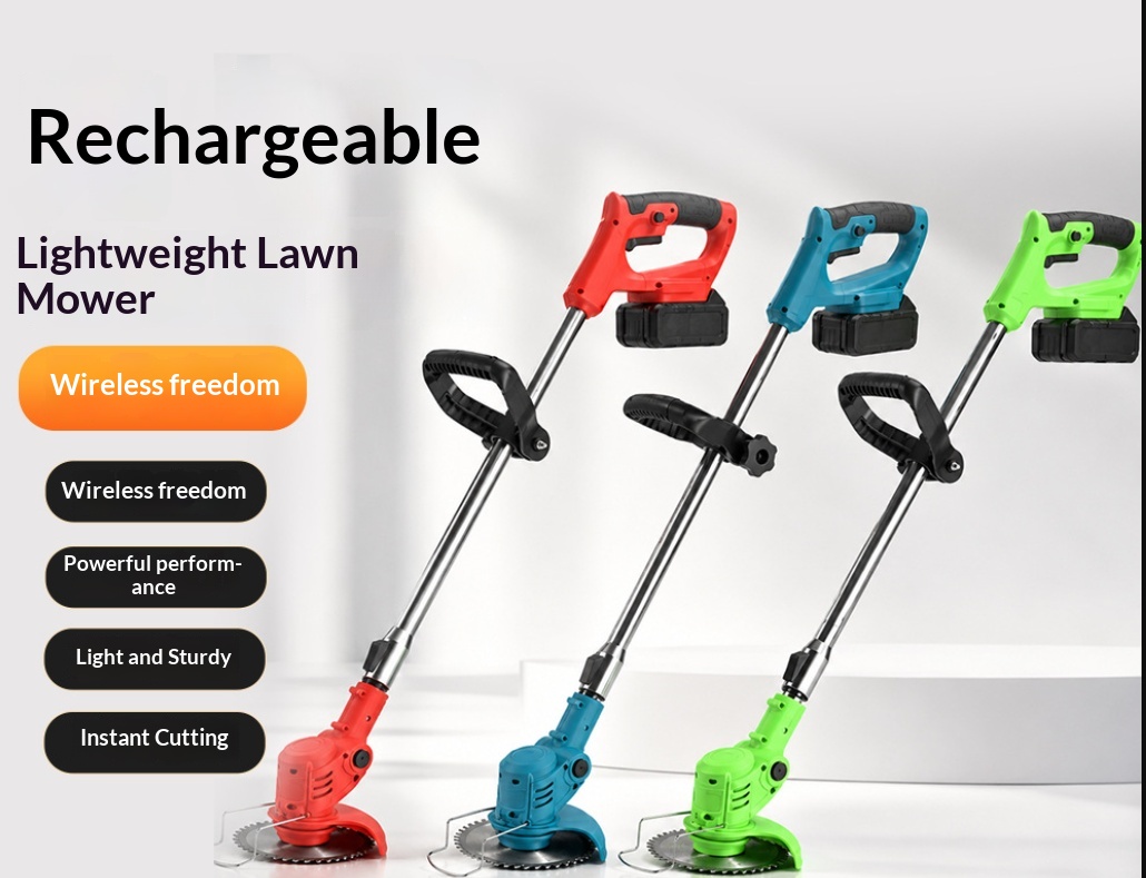 새로운 무선 휴대용 전기 잔디 트리머, 조절 가능한 잔 - Lawn Mower Battery 리뷰 및 가격