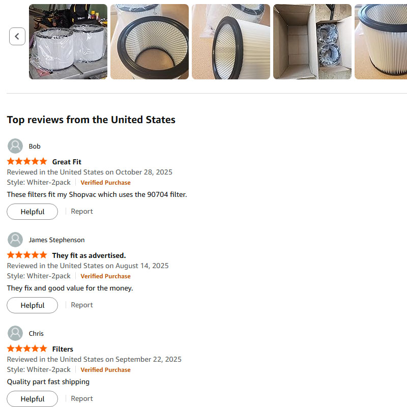 Shop-Vac용 교체 필터 90350 90304 90 - Wet Dry Vacuum Shop 리뷰 및 가격