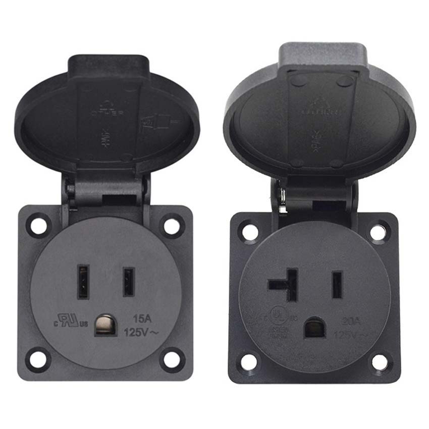 검정색 125V 15A 20A IP44 CE 미국 일본 - Outdoor Power Receptacle 리뷰 및 가격