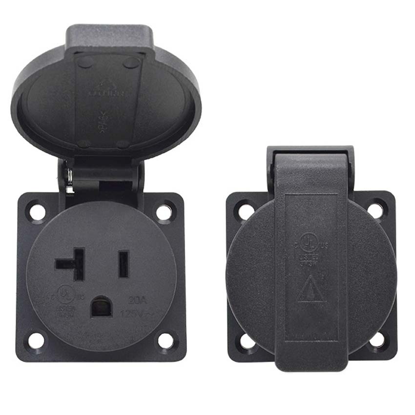 검정색 125V 15A 20A IP44 CE 미국 일본 - Outdoor Power Receptacle 리뷰 및 가격