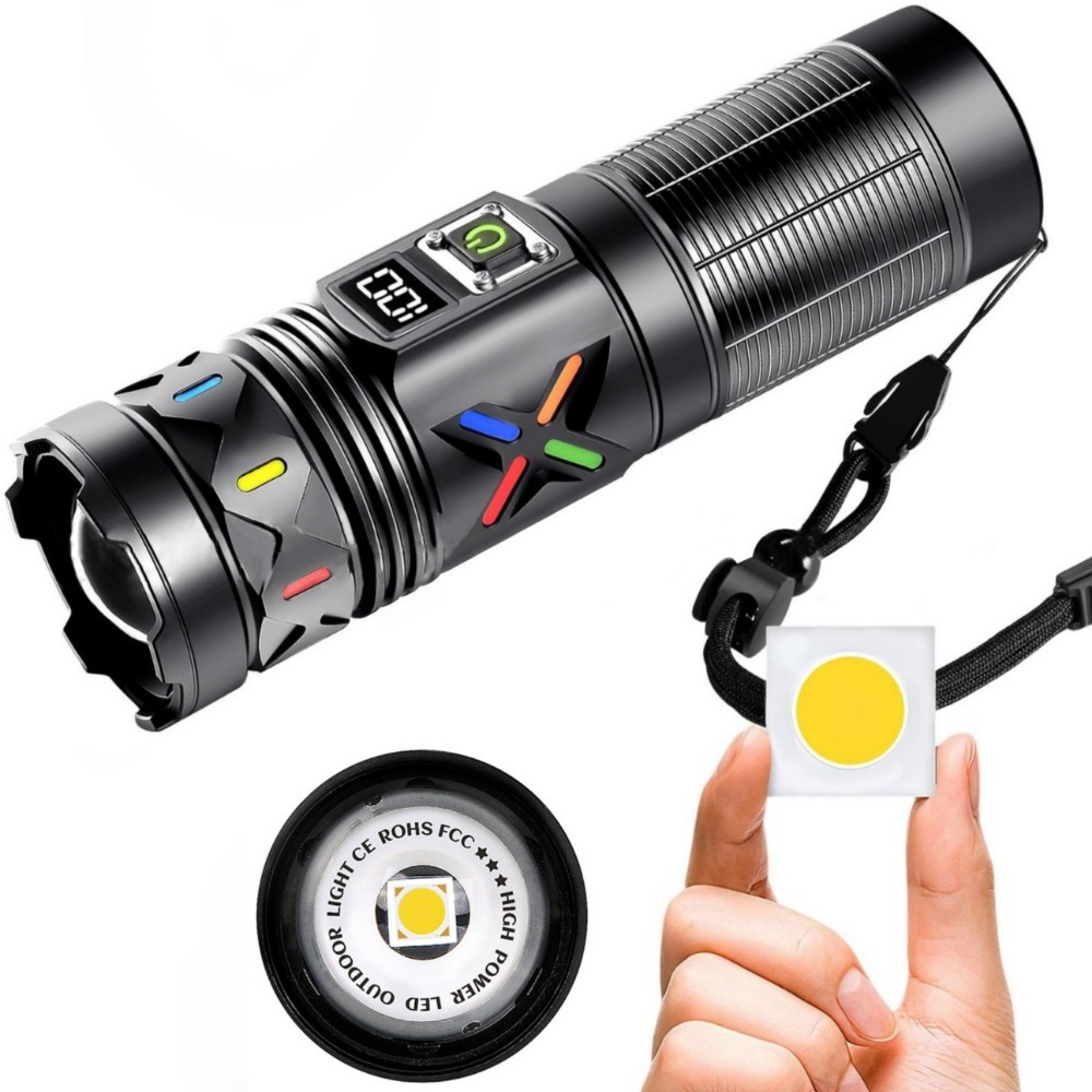 고출력 LED 손전등 텔레스코픽 줌 USB 충전식 장거 - Outdoor Power For Camping 리뷰 및 가격